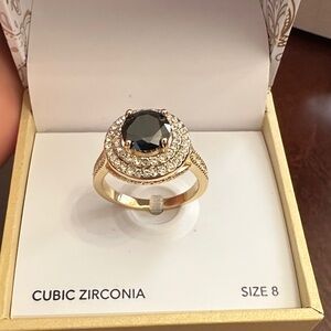 Charter Club Gold Ring with Black Cubic Zirconia